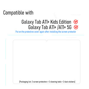On Samsung Galaxy Tab A11+ Kids Edition Tempered Glass Screen Protector For Galaxy Tab A11 Plus 5G HD Damage-Proof Film 2-Pack