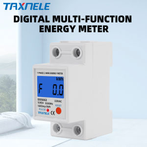 80A Single Phase Two Wire LCD Display Energy Meter Digital Wattmeter Reset Zero Electric Meter kWh Voltage Current AC 230V 120V Din Rail
