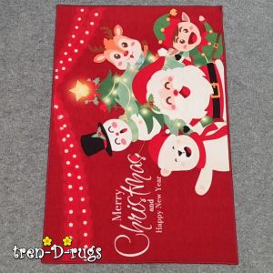 Tren-D-rugs Karpet permadani motif natal christmas modern 150 cm x 200 cm bulu alas lantai ruang tamu kamar tidur anti slip - NMs