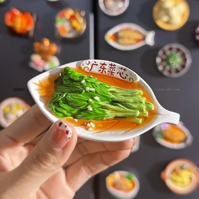 3D Creative Simulation Food Magnets Fridge Decorations Magnetic Stick on Iron Stone Menu Game Resin Material Kitchen Accessories