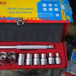 LIPPRO 3316NS Kunci Soket Spline Serbaguna 10 pcs 8 - 24 mm 1/2" DR Multi Function Socket Drive Set