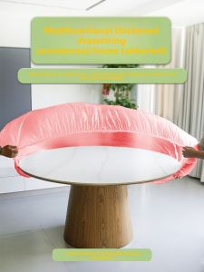 NIGESI | Disposable Tablecloth with Elastic Band Reinforced Red Plastic Film Rectangle