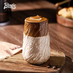 Bincoo [ly A +] CốC Ly uống nước cổ điển phong cách cổ điển phong cách Ins cốc cà phê chén ăn sáng thủy tinh lột nổi họa tiết cao cấp