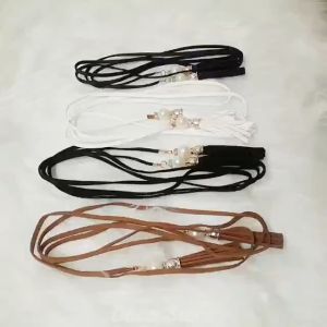 Dây thắt lưng gắn ngọc chuông nhỏ dây đai váy da chuông tua rua