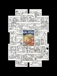 Girl Spaces Cute & Easy Coloring Book Buku Mewarnai Untuk Anak Dan Dewasa Aesthetic Kertas Super Tebal