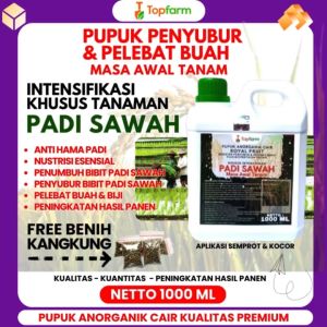 Pupuk Topfarm / Pupuk Perbanyak Anakan Padi / Pupuk Padi Sawah Baru Tanam / Pupuk Mempercepat Pertumbuhan Padi / Pupuk Cair Untuk Pertumbuhan Padi / Pupuk Daun Batang Padi