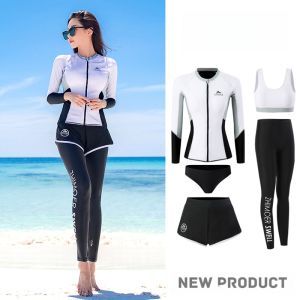 Quần Áo Lặn Tay Dài Chia Đôi Nhanh Khô Cho Nữ Quần Áo Lặn Chống Nắng Quần Áo Lặn Ngụy Trang Quần Áo Lặn Phong Cách Đường Phố Quần Áo Lặn Mùa Hè