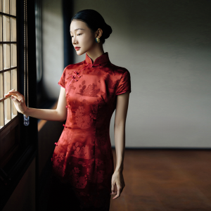 Red Young Fit Qipao Wedding Dress Chinese Style High End Engagement Ceremony Drinking Costume for Brides Traditional Retro Design