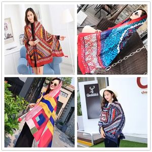 big size bohemian beach womens travel scarf shawl balabal printed shawl 84*180cm