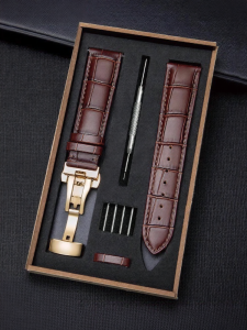SHI SHI | Leather Butterfly Buckle Watch Strap