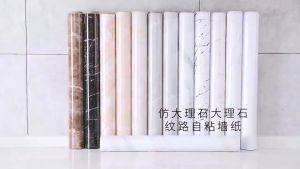 Stiker Dinding Marmer Elegan Warna Hitam Putih Anti Air 60cm x 3m