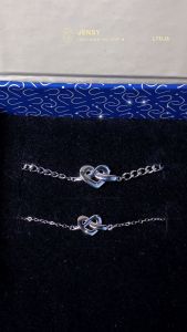 Lắc Tay Đôi Bạc S925 Cao Cấp JENSY Nút Thắt Trái Tim "Heartstrings" LTDJ6 Vòng Tay Cặp Đôi Bạc