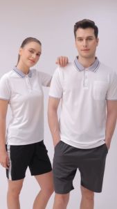 BCS SPORT เสื้อคอโปโลแขนสั้น PERFECT POLO สีขาว (มีไซส์ S-8L แยกชาย/หญิง ) รหัส P006 เนื้อผ้า SMOOTH POLYESTER
