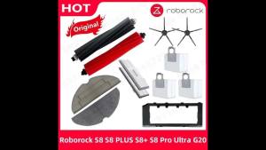 Roborock | Roborock S8 PLUS S8+ S8 Pro Ultra G20 Spare Parts Side Main Brush Cover Mop Choth Filter Dust Bags Vacuum Cleaner Accessories