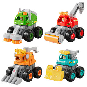 Huile Toys | Engineering Excavator Bulldozer Inertia Stunt Toy Car Model
