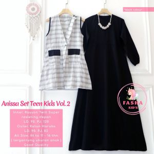 ((GAMIS SETELAN REMAJA)) Setelan Dress&Vest Tunik Remaja 11-16 Tahun Anissa V.2 Bahan Rayon Premium By Fasha Kids.