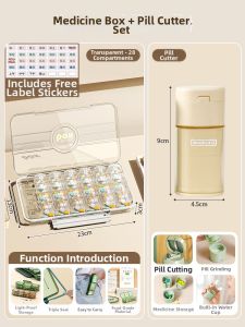 Younal | Weekly Pill Organizer Portable Medicine Box