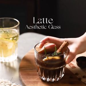 LATTE Dessert Coffee Glass Mug Gelas Kaca Gelas Kopi Teh Susu Minum
