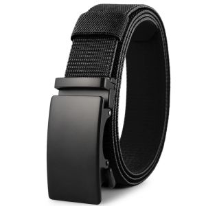 New Golf Sports Elastic Belt Tactical Belt Metal Automatic Buckle Tough Stretch Nylon Men Military Belt 115-150CM Big Size Belts