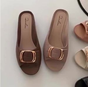 🍋 READY STOCK🍋 Womens half slippers Fashion casual thick heel flat sole sandals