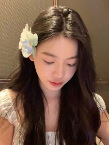 Yi Mengling Same Style Fairy Butterfly Orchid Barrettes Female Spring and Summer Bangs Side Duckbill Clip Hairpin Artificial Flower Headdress