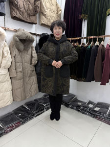 plus Size Winter Woolen Coat Women Double-Sided Wear Warm Thickened Sheepskin Casual Long Style Button up Top for Elderly