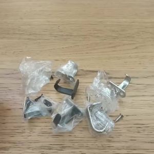 5Pcs Bedroom Stainless Steel Screw Mounted Ceiling Hooks Under-Shelf Towel Heavy Duty Hanger For Bathroom Cabinet Garage
