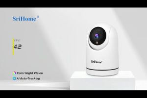 SriHome SH042 1080P FHD AI Auto Tracking Indoor IP Camera 360° PTZ WiFi CCTV Two Way Voice Color Night Vision Security Camera