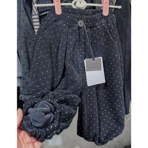 Thick Fleece Lined Polka Dots Warm Pants