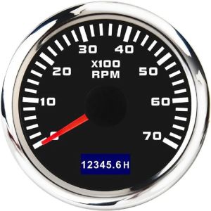 RYSJM | Đồng Hồ Đo Tốc Độ 52mm Với Đèn Nền 7 Màu Phạm Vi Đo 3000-8000 Vòng/phút Dùng Cho Xe Xăng Xe Dầu Thuyền Du Thuyền 12V Chất Liệu Thép Không Gỉ Đồng Hồ Đo Giờ.