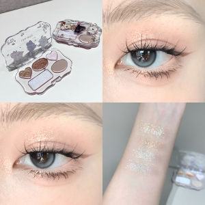 LEEINTO Cute Puppy 5-Color Eyeshadow Palette Smooth Matte Shimmer Brightening Lying Silkworm Long-Lasting Beginner-Friendly