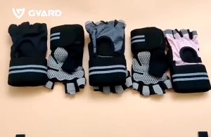 GVARD Sarung Tangan Hitam / Fitness Glove Gym Microfiber Sepedayogaworkoutangkat beban Olahraga
