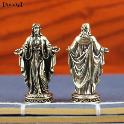 Handmade Brass God Statue Vintage Desktop Decor Creative Cross Border Craft Artwork Small Copper Figurine Home Ornament〔Nest〕