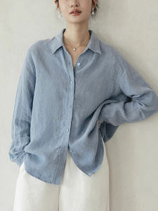 XIAOMENG | French Style Blue Loose Blouse