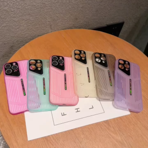 Anti-fingerprint Frosted Transparent PC Hollow Heat Dissipation Case for iPhone 11 12 13 14 15 16 Pro Max Full Coverage Anti-drop Hard Cover for iPhone Case