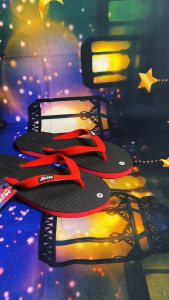 MIZEO STREET Sandal Jepit Pria Wanita Dewasa Spon Lentur Dua Warna Merah Hitam M024