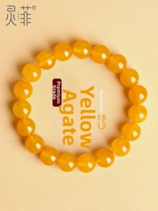 LINGFEI | Natural Yellow Agate Hand Bracelet 4-16mm