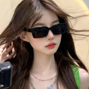 Teybren Sunglasses Simple Square Small Frame Fashion Sunglasses Flat Mirror Retro Glasses Frame Women Men