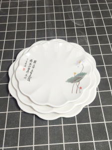 Đĩa Lót Nướng Dày Melamine Đĩa Trang Trí Lạnh Đĩa Tròn Hoa Lotus Đĩa Lẩu Nhựa Đĩa Tráng Men Sứ Đĩa Tráng Men Sứ Dày Cho Khách Sạn