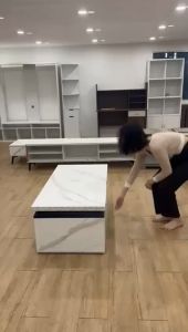 Coffee Table With Stool & Top Open