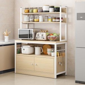 ชั้นวางพร้อมตู้เซลล์ HG สำหรับผู้ชาย 160cm สามารถวางไมโครเวฟ หลัก 10 หุ้น ชั้นวางของครัว ชั้นวางพร้อมตู้