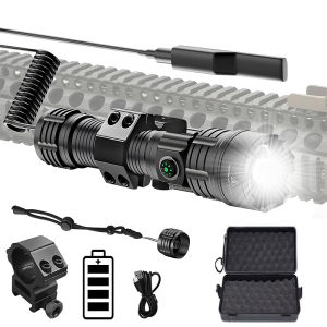 Tactical Flashlight Strong Light Rechargeable Durable For Home Super Bright Outdoor Remote Multi-Function Zoom Light Yellow Light