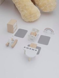 iekool | Scandinavian Style Miniature House Kitchen Set for Girls Wood
