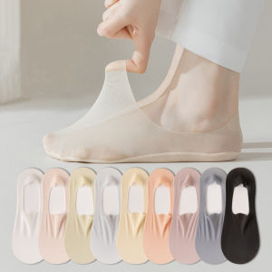 ถุงเท้าสตรีผ้าไหมน้ำแข็ง บางถุงเท้าผู้ชาย ถุงเท้าล่อง ร่องรอยกันลื่นผ้าฝ้าย บริสุทธิ์