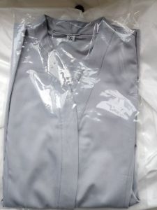 Gray V-neck Shirt Womens Fashionable Business Shirt Mens Casual Shirt Breathable Comfortable Polyester Long Sleeve Shirt