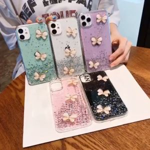 CASE SAMSUNG M23 NOTE 20 ULTRA 4G 5G A20 A30 M10S A51 A71 S10 PLUS GLITTER BUTTERFLY CLEAR SOFT CASING