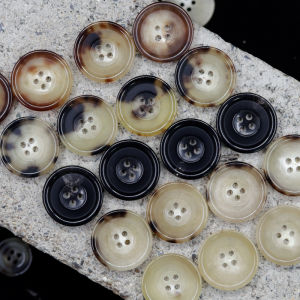 Classic Bilateral Natural Cattles Horn Button High-End Custom Retro British Mens Suit Buckle Suit Buttons Womens Coat Buckle