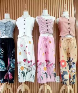 anya Summer Floral Pants for Women - fits XS to large - good quality - super kapal ng tela - trending - 100 percent cotton - mall quality - Top pick - madaling maubos - trending - made of imported fabric - affordable and comfortable - soft fabric - m