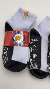 ถุงเท้านักเรียน มีกันลื่น 1แพ็ค12คู่ มีไซร์ 3-5/4-6/5-7/7-9/9-12ฟรีไซร์ ผ้าดีใส่สบาย