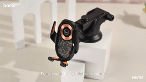 HOCO HW34 ที่วางมือถือในรถ ที่ยึดโทรศัพท์ในรถ แบบชาร์จไร้สาย 15W ติดคอนโซล ติดกระจก ปรับหมุนได้ 360°